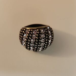 Moroccan Nights Elegant Antiqe Gold And Crystal Ring 8